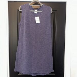 SERRA Women's Blue Sleeveless‎ Ladies Summer Shift Dress pockets Jersey Size L